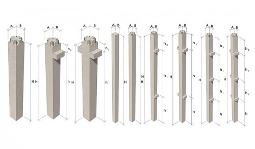 разновидность жб колонн